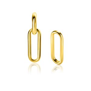 20mm ZINZI gold plated zilveren oorbedels open ovale vorm glad ZICH2415G (zonder oorringen)