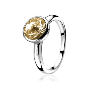 ZINZI zilveren ring champagne ZIR1006C