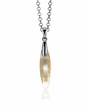 ZINZI zilveren pegelhanger 35mm met champagne Swarovski-crystal ZIH1012C 
