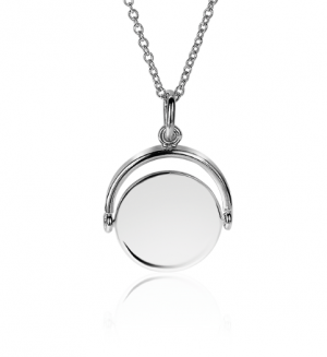 ZINZI zilveren hanger 27mm rond glimmend plaatje 18mm ZIH2217 (zonder collier)