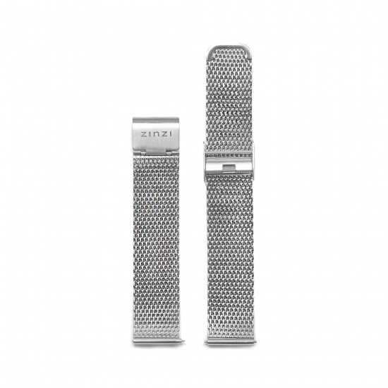 Zinzi stalen mesh horlogeband zilvergekleurd 18mm RETBAND1
