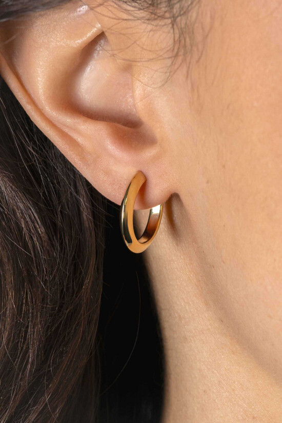 20mm ZINZI gold plated zilveren halve oorringen 3mm buisdikte met stekers ZIO2432G