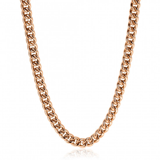 ZINZI zilveren gourmet collier rosé verguld 45cm ZIC1056R