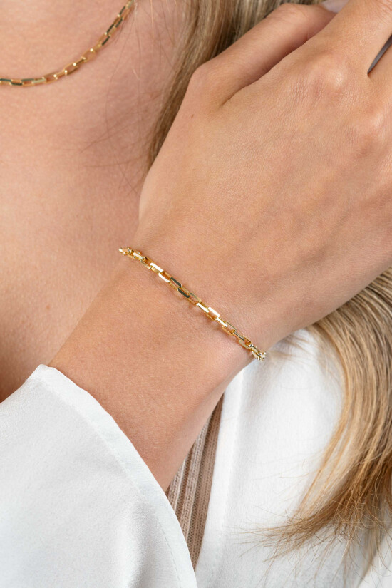 ZINZI gold plated zilveren armband met venetiaanse schakels 3mm 16,5-19,5cm ZIA2587