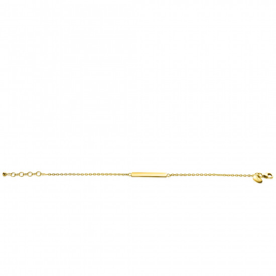 ZINZI gold plated zilveren armband met glanzend plaatje om te graveren 17-20cm ZIA2344G