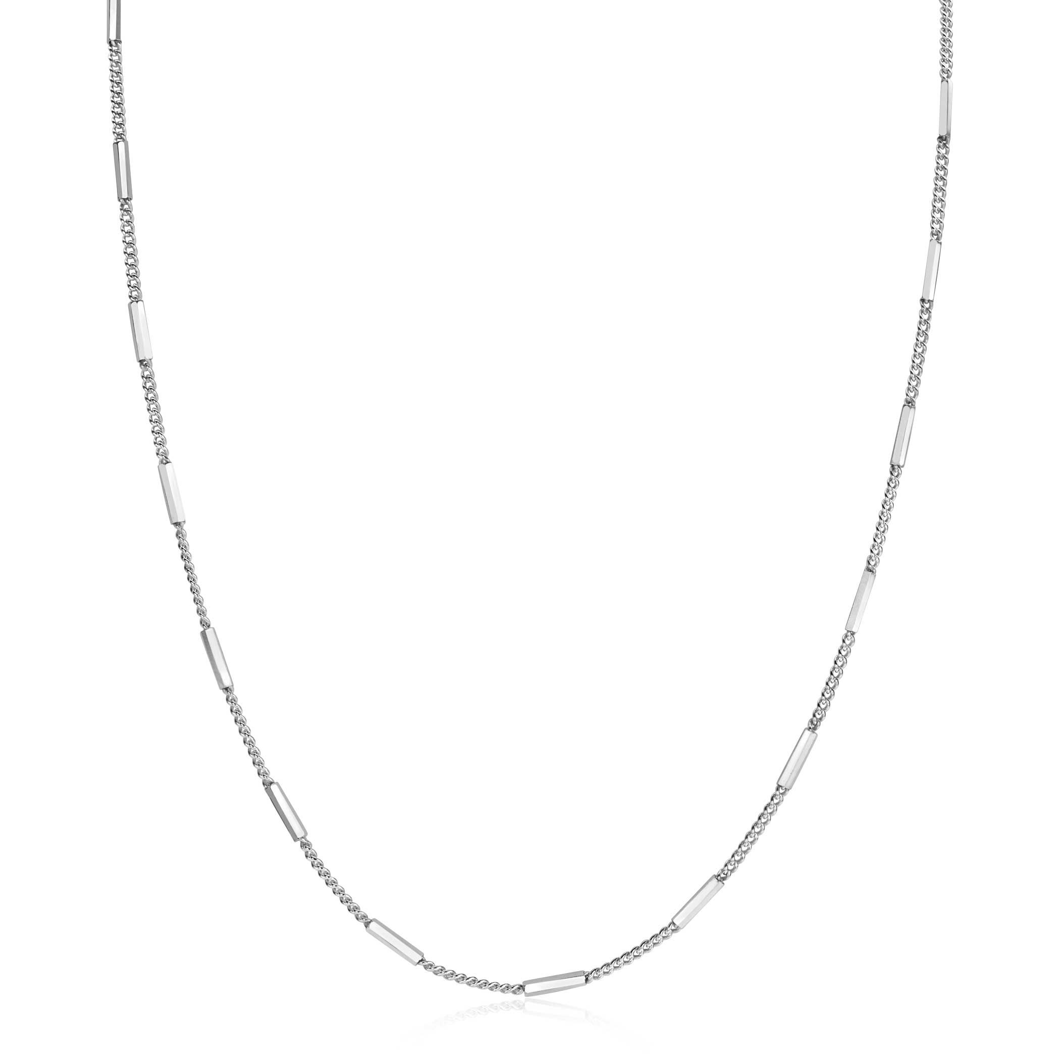 ZINZI zilveren gourmet ketting 45cm met staafjes 1,6mm breed ZIC2366