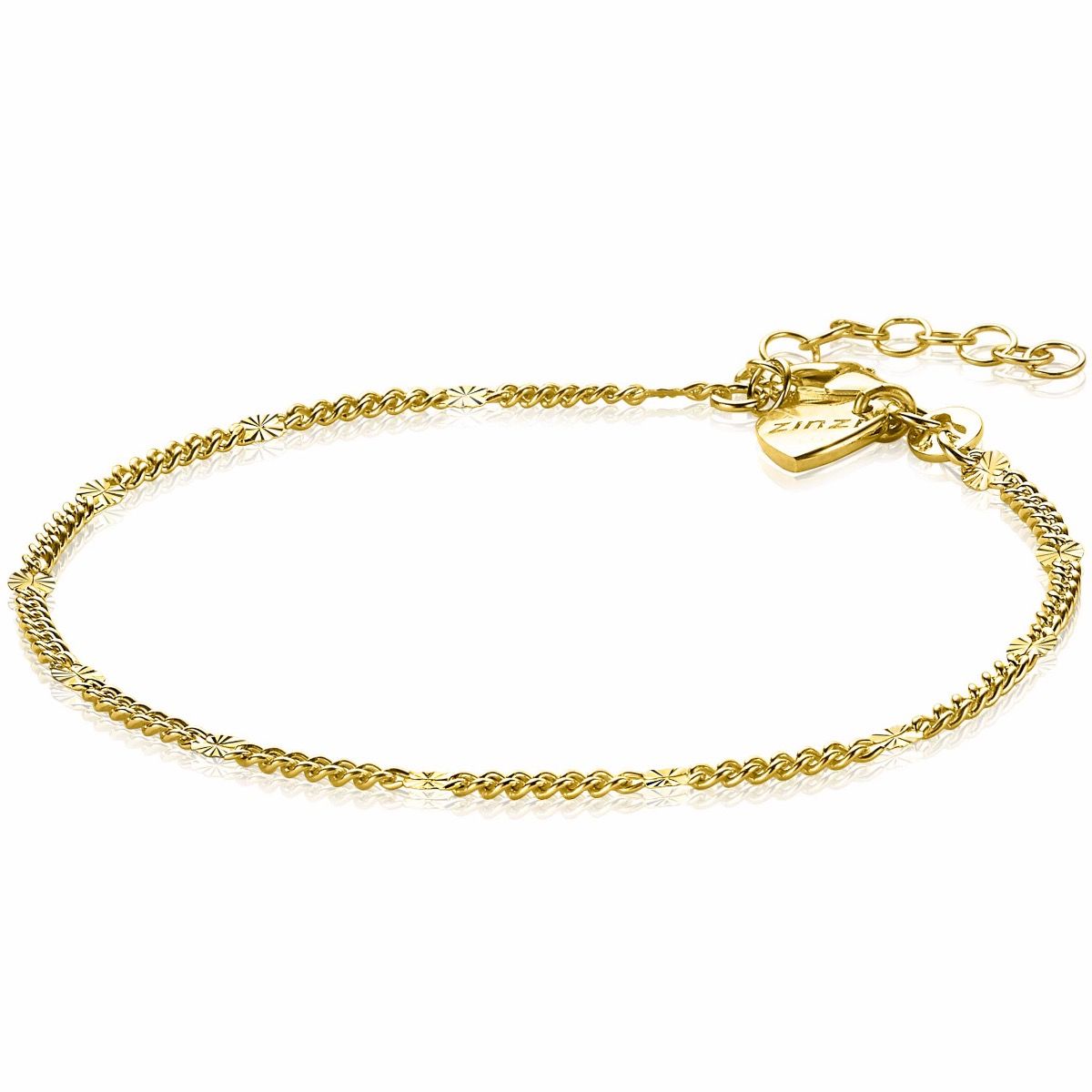 ZINZI zilveren gourmet fantasie armband 14K geel verguld 2,7mm breed 17-20cm ZIA2157G