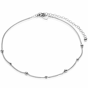 ZINZI zilveren choker gourmet bolletjes 32+10cm ZICHOK987